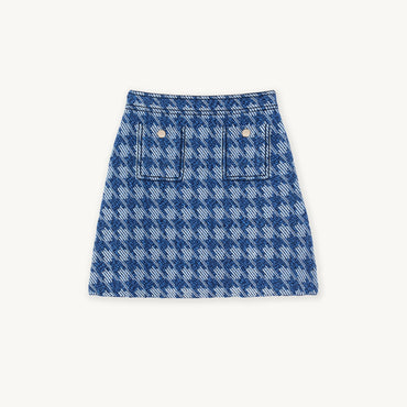 Women Short Tweed Skirt - Blue