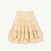 Women Short Skirt With Ruffles - Beige