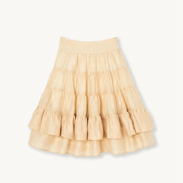 Women Short Skirt With Ruffles - Beige