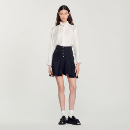 Women Short Asymmetric Skirt - Black