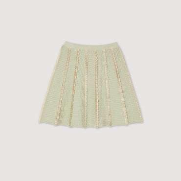 Women Short Knitted Skirt - Light Green