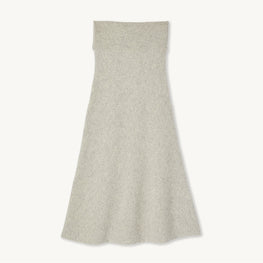 Women Long Flared Skirt - Mocked Grey