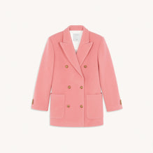 Women Double-Breasted Pea Coat - Pink