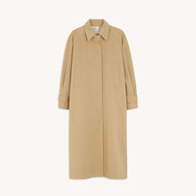 Women Cotton Trench Coat With Detachable Chain - Sand