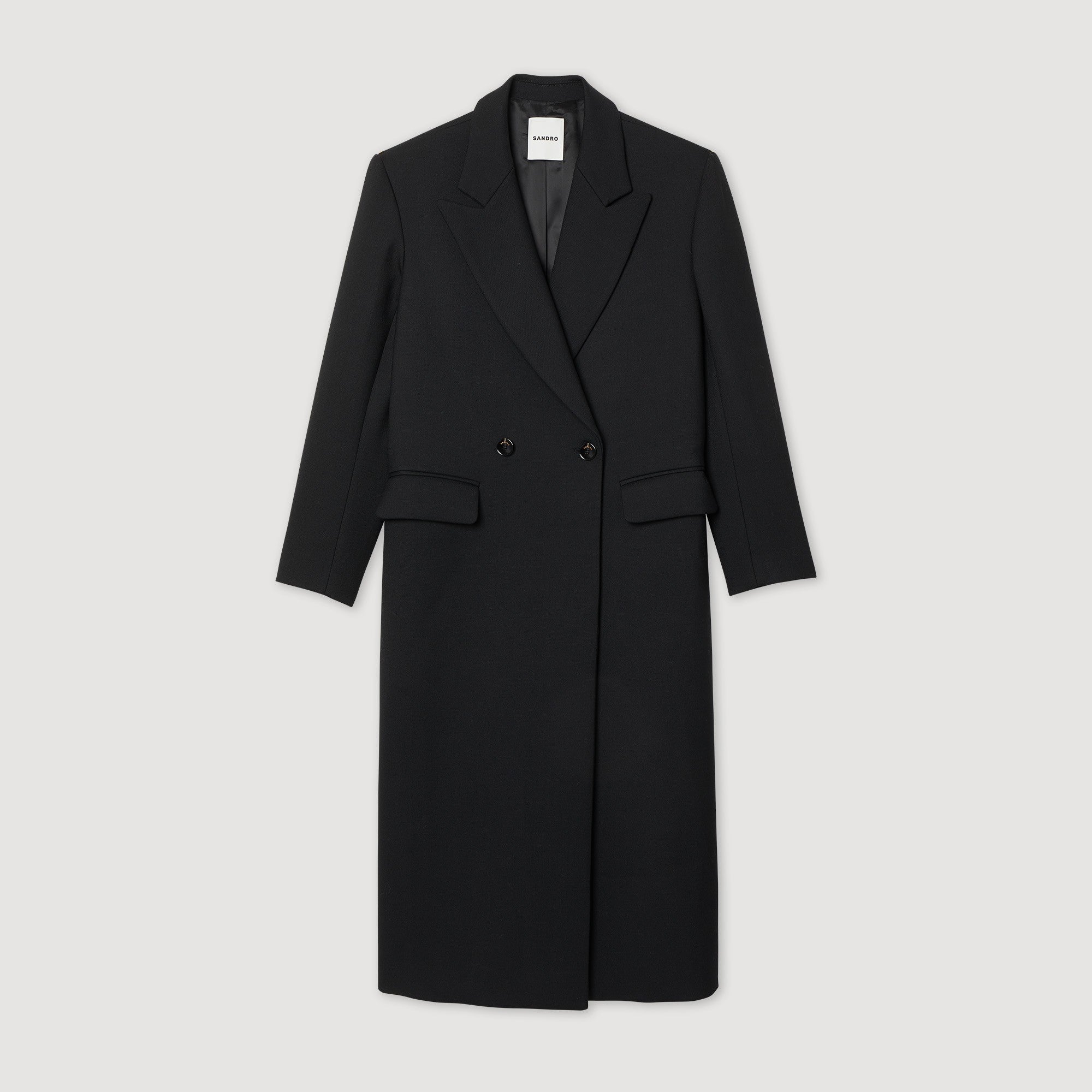 Women Oversized Straight-Cut Coat - Black