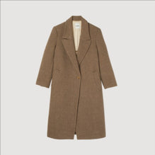 Women Long Wool Blend Coat - Ice Brown