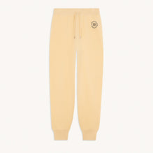 Women Knit Jogging Bottoms With Embroidery - Light Yellow