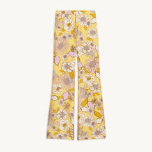 Women Loose-Fitting Printed Trousers - Yellow / Lilac