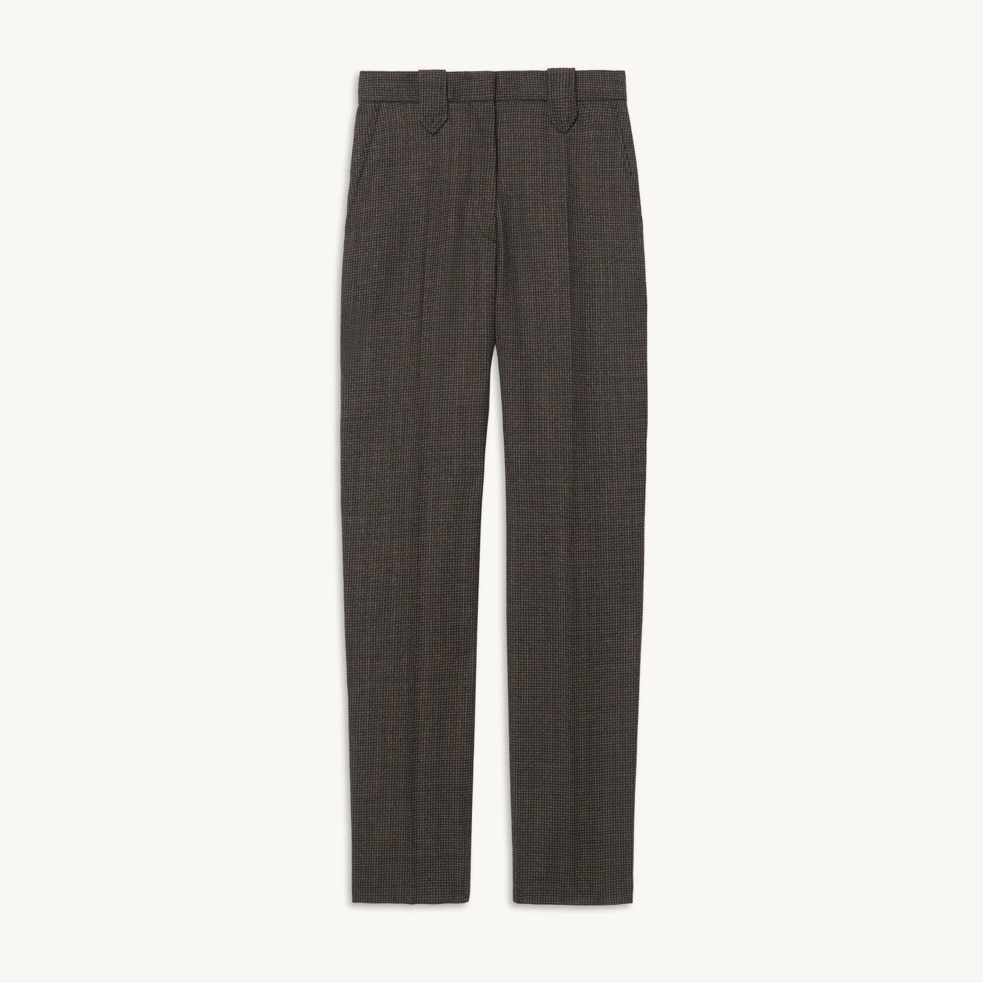 Women Woollen Trousers - Beige / Blue