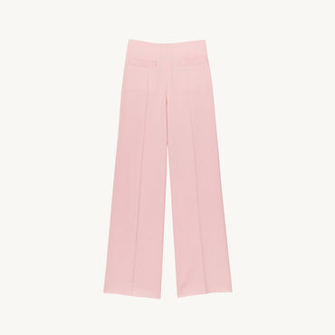 Women High-Waisted Trousers - Light Pink