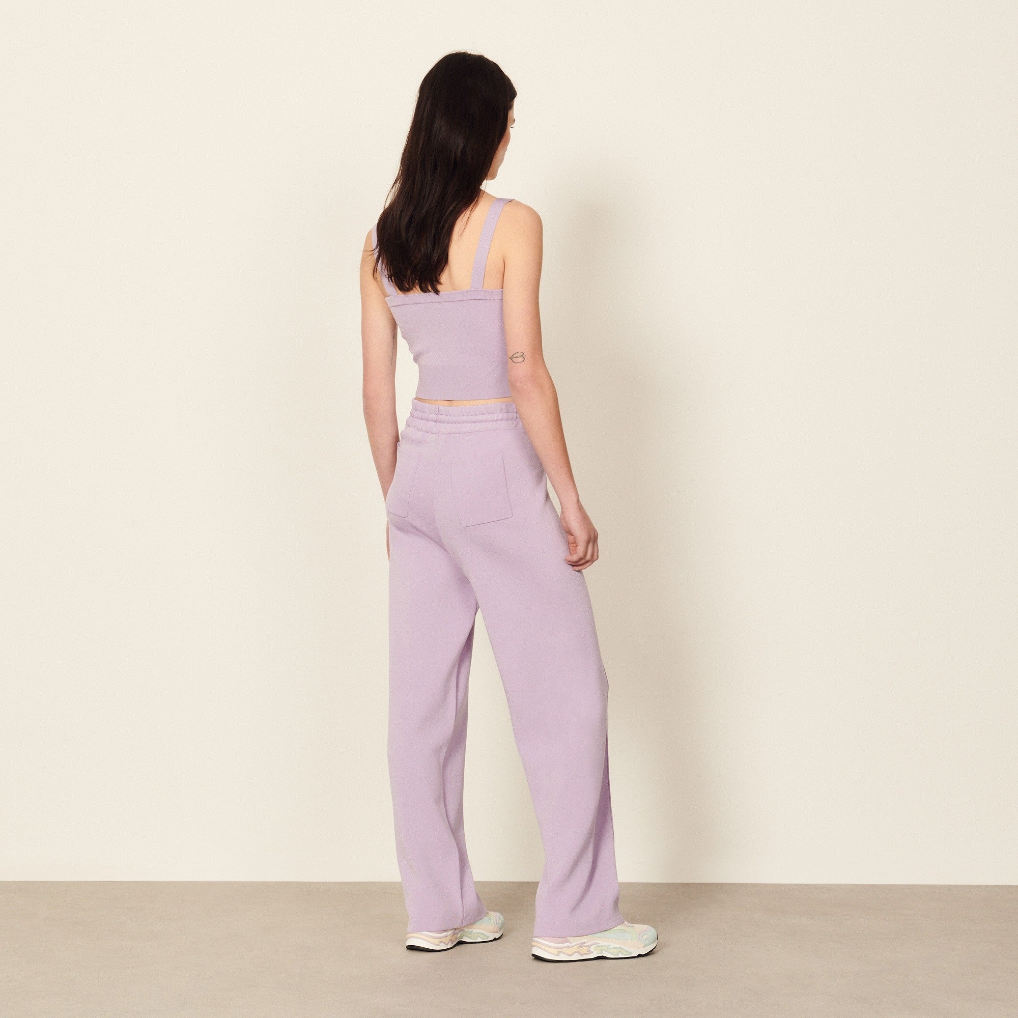 Women Knit Trousers - Mauve