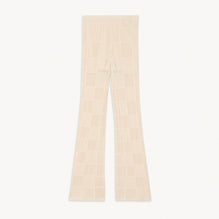 Women Pointelle Knit Trousers - Beige