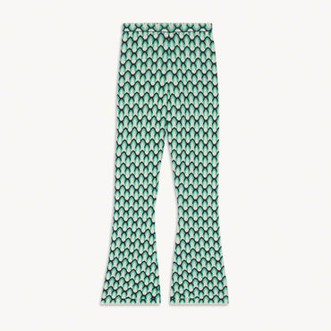 Women Fancy Stitch Knitted Trousers - Beige / Green / Black