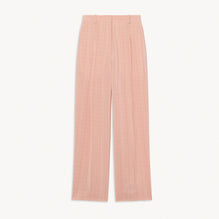 Women Straight Trousers With Pleats - Poudre Pink