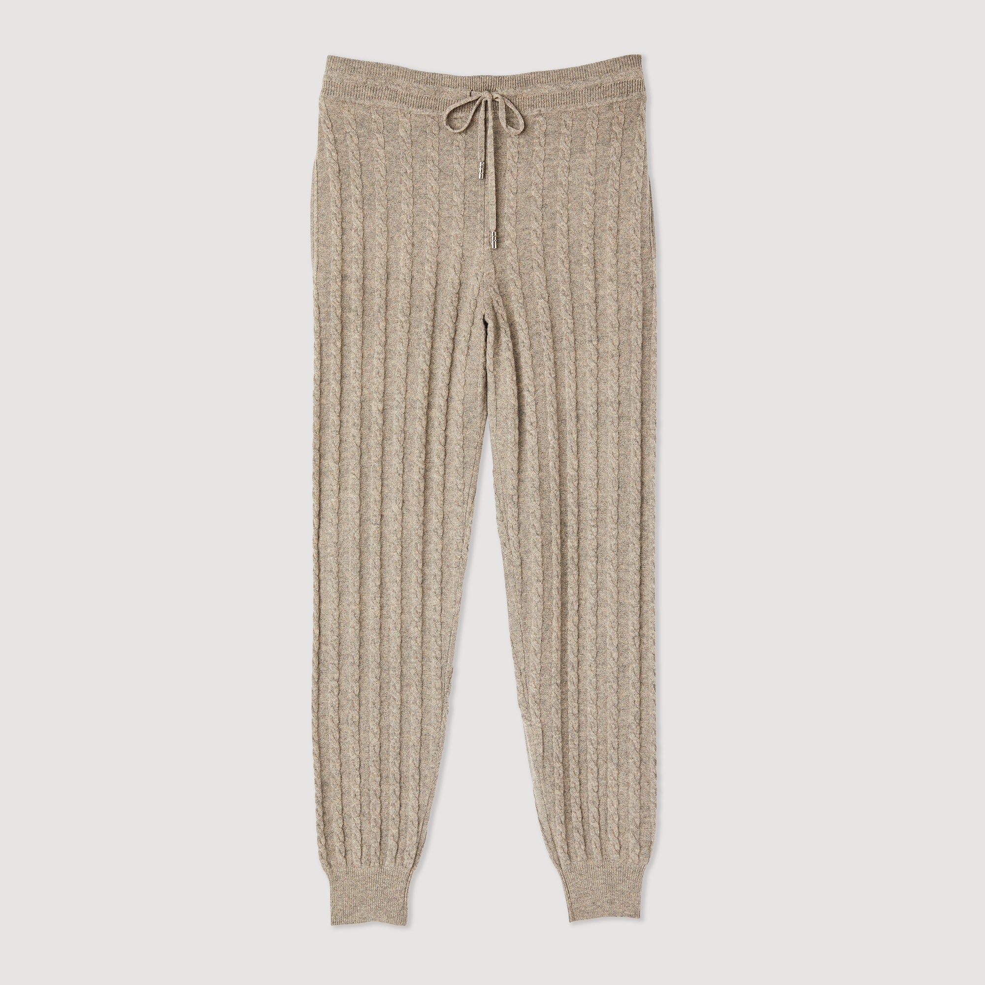 Women Knitted Jogging Bottoms - Taupe