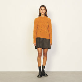 Women Cable Knit Sweater - Camel