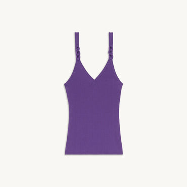 Women Knitted Vest Top - Purple