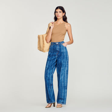 Women Ribbed Vest Top - Camel