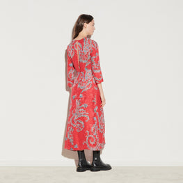 Women Printed Midi Dress - Red