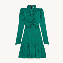 Women Jacquard Short Dress - Emeuraude Green