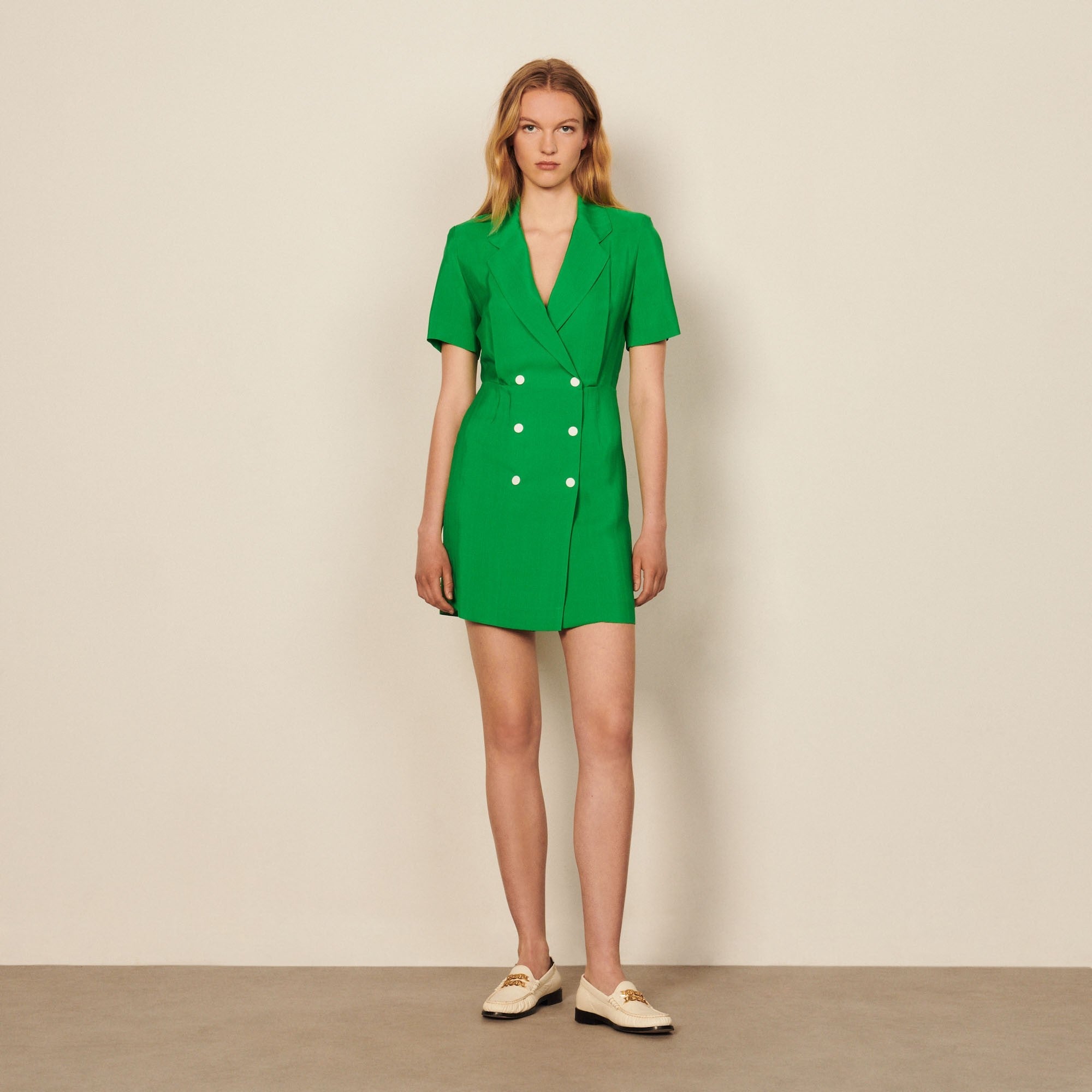 Women Tailored Dress - Vert Fluo