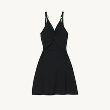 Women Dress With Woven Neckline - Black