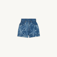 Women Printed Denim Shorts - Bleu Denim