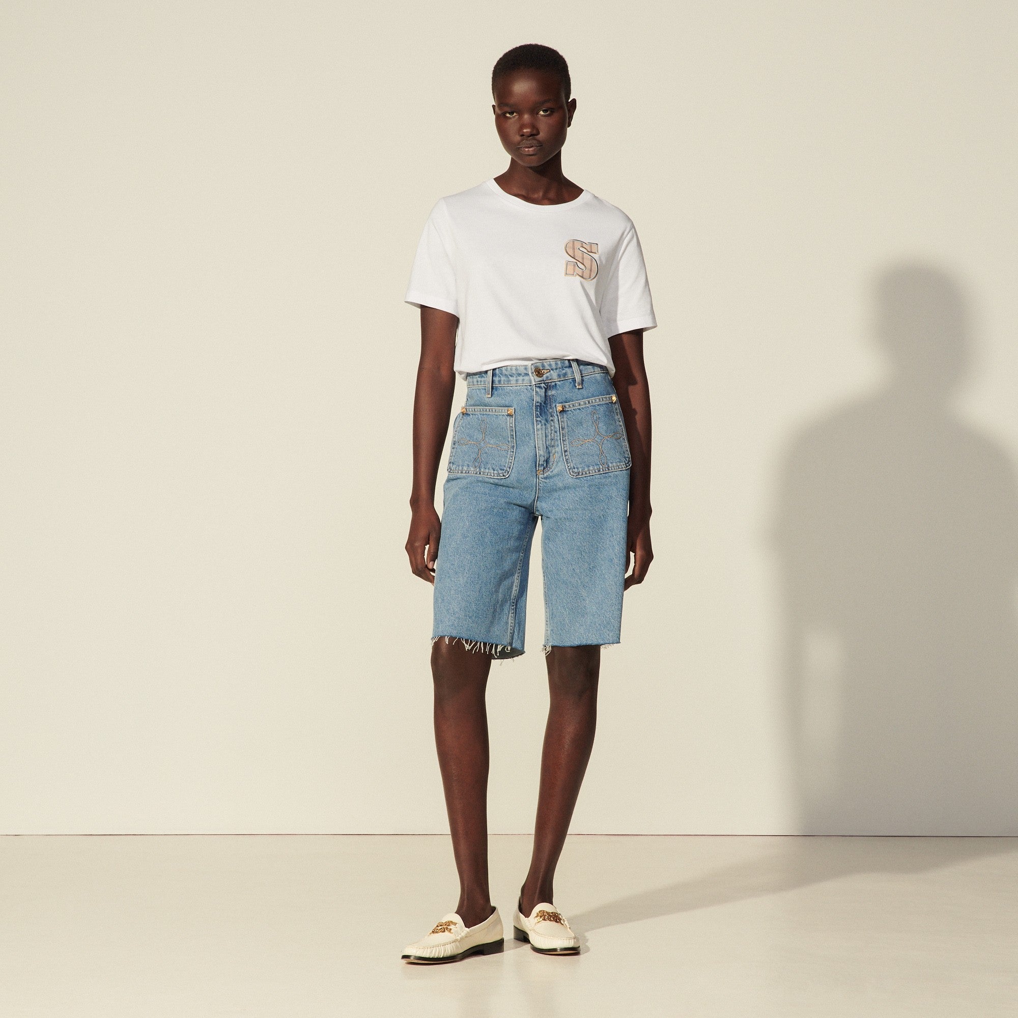 Women Denim Bermuda Shorts - Bleu Denim