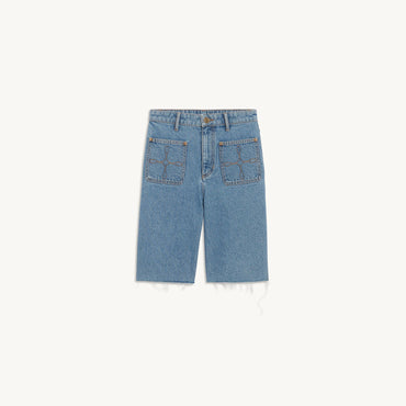 Women Denim Bermuda Shorts - Bleu Denim