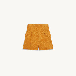 Women Wide Shorts In Tone-On-Tone Jacquard - Ochre