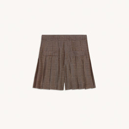 Women Short Patterned Jacquard Skort - Brown / Black