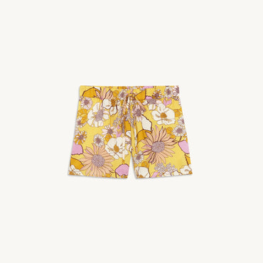 Women Floaty Printed Shorts - Yellow / Lilac