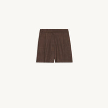 Women High-Waisted Shorts - Brown