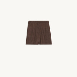 Women High-Waisted Shorts - Brown