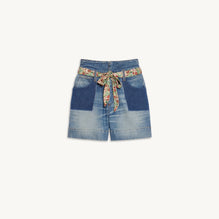 Women Faded Denim Shorts - Blue Jean