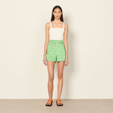 Women Printed Shorts - Green/White