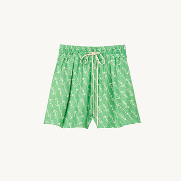 Women Printed Shorts - Green/White