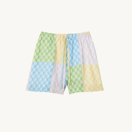 Women Loose Shorts With Monogram Print - Multi-Color