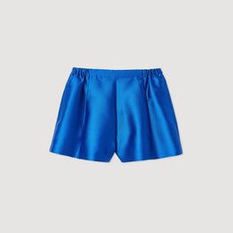 Women Satin Shorts - Electric Blue