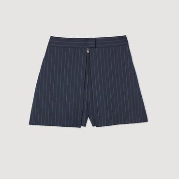 Women Striped Tailored Shorts - Deep Blu