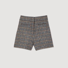 Women Checked Shorts - Blu / Beige