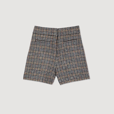 Women Checked Shorts - Blu / Beige