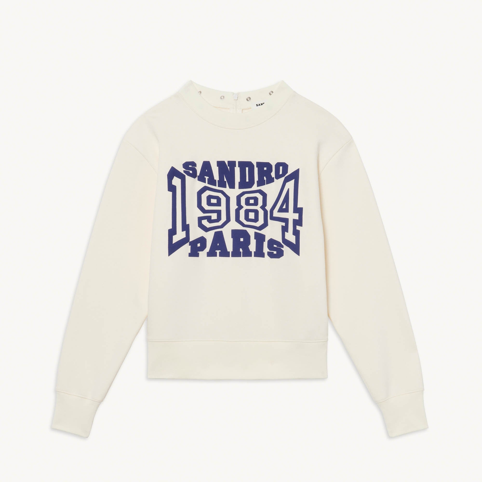 Women Sweatshirt With Lettering - Ecru