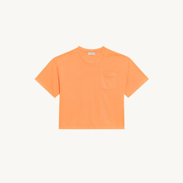 Women Fluorescent T-Shirt In Organic Cotton - Orange