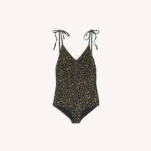 Women One-Piece Printed Swimsuit - Black