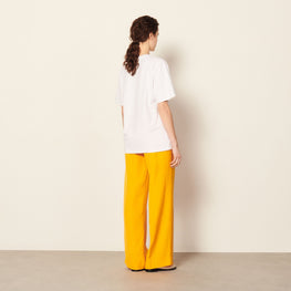 Women Embroidered T-Shirt - Blanc