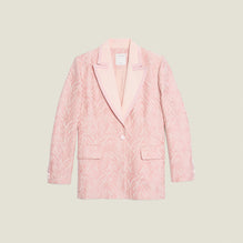 Women Tailored Jacket In Striped Jacquard - Pink