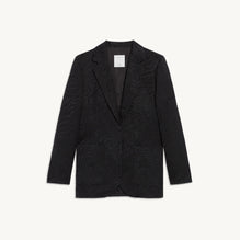 Women Jacquard Tailored Jacket - Black