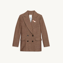 Women Jacquard Tailored Jacket - Brown / Black