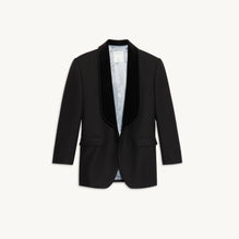 Women Suit Jacket With Shawl Collar - Black